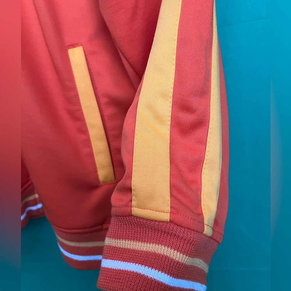 South Pole brand track jacket, Orange with yellow & white stripes, men’s medium - Picture 6 of 7